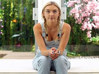 Good teen blonde Molly is enjoying rough sex in the missionary pose