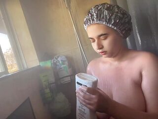 Cute Chubby Girl Gets Soapy in the Shower
