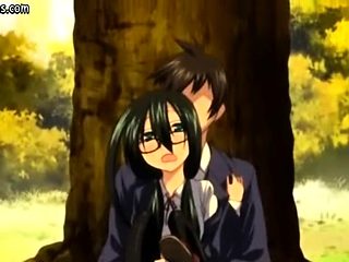 Teen anime brunette getting laid