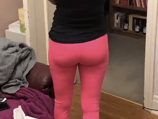 My PE teacher wife in various pink leggings/yoga pants.