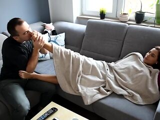 Worshiping Satin's High Arched Feet