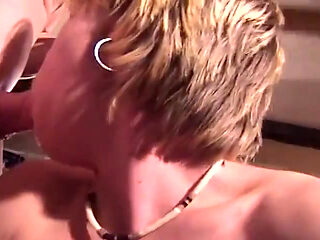 Short-haired Girl Slut Fucks Two Muscular Guys