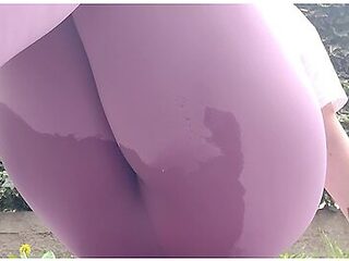 A Park Full Of People, Your Friend Gets Her Tight Leggings Completely Wet In Hot Pee