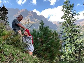 Blowjob and Doggy Fuck for Petite Redhead on Mountain Hike