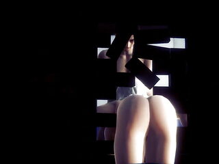 Blowjob Between the Wall - Animation