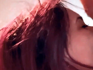 She Gives Me a Messy Blowjob on My Pierced Cock on the Ferry. I Cum in Her Mouth and Kiss Her, Licking the Cum.