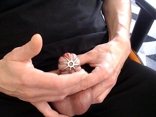 Playing with a Caged Clit makes it cum hard.