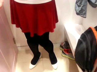 White Patent Pumps with Black Pantyhose Teaser 23 