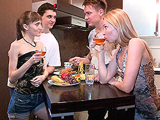 Brian & Lina Napoli & Elena & Mark in Girl Swingers Fuck Together - YoungSexParties