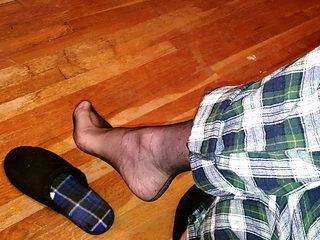 PJ's And Slippers Nylon Foot Tease