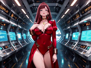 Red-haired Pilot Fantasy! From Sci-fi Cockpit to Private Bedroom, Red Uniform Meets Lazy Sleepwear