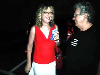 Peeing in the car park wetting pantie knickers