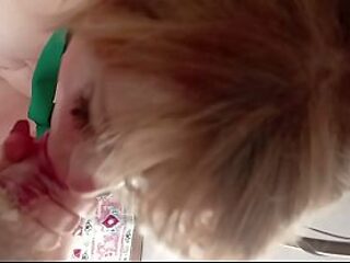 Naughty married blonde Aimee loves cock in mouth and loud shaking orgasms