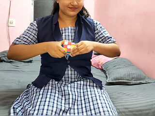 Innocent Indian Stepsister Shraddha Pandey Learns Rubik's Cube with a Dirty Promise