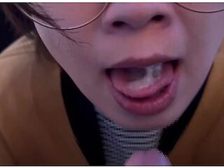 The Glasses Girls Do A Handjob And Blowjob Using Both Hands And Gokkun Plenty Of Sperm!