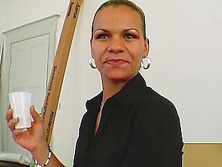 A German Secretary Gets Pounded By Three Hard Cocks