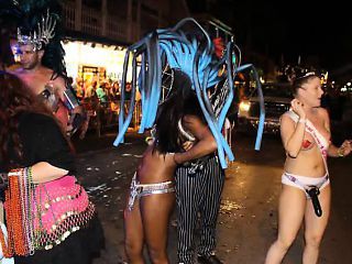 Uninhibited young piece of ass enjoys walking around with a strap-on