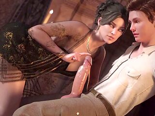 Homemade wife gangbang with some video game fun and jois