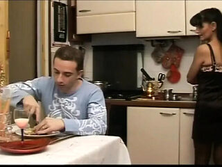 Kitchen Sex Surprise with Voluptuous Cougar MILF Big Tits