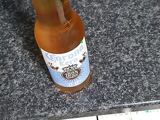 Step son after recives a handjob from step mom goes in the kitchen for a cold beer