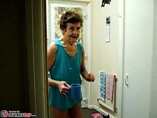 Very old skinny granny 