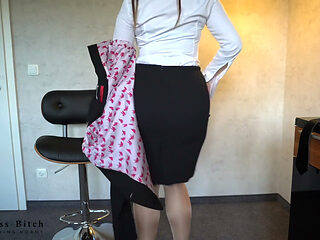 Sexy secretary undressing business suit
