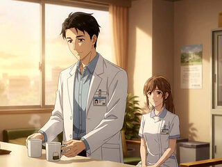 Doctor close the clinic earlier and seduce his nurse for blowjob