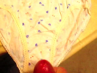 Cum on soft white panty