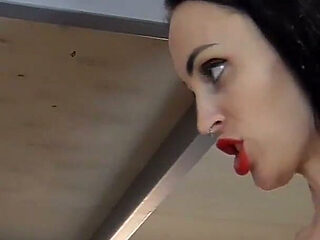 Dark Giant Mistress Dominates Her Small Slave!