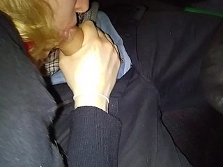 Wife blowing me at the car