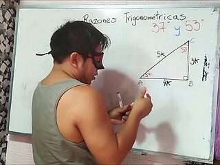 18-Year-Old Geometry Lesson: Cumshot inside after 37° angle with a monster cock