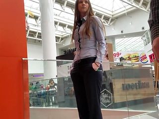 Pretty office girl with hot ass