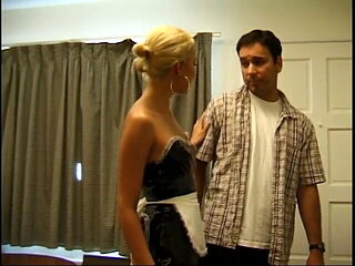 Blonde Latin maid with sexy boobs gets her pussy fingered 