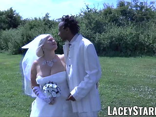 LACEYSTARR - Granny bride fed with cum after BBC pounding