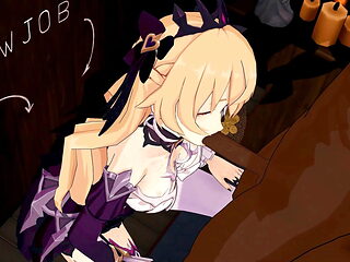 Fischl Blowjob - hiiyua - Black Clothes Color Edit Smixix