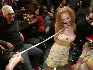 Skank Slave Taken To Public Bar And Given A Good Seeing