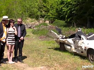 Old Dudes and a Redhead German Teen