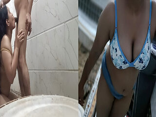Chudai Ke Baad Kapde Badle Bathroom Blowjob Sexy Pose Description: