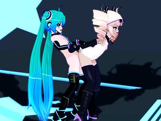 Two hot 3D cartoon blonde babes getting fucked