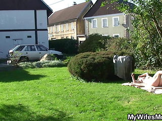 Wife caught her busty old mother riding his cock