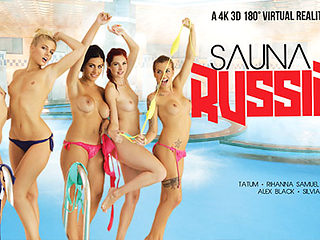 Alex Black & Kattie Gold & Rihanna Samuel & Silvia Dellai & Sweet Cat in Sauna Russian Style part...