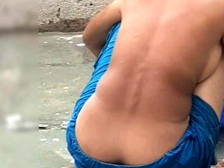 StepAunt's girl stepsister seen bathing in the open in the village Part 3