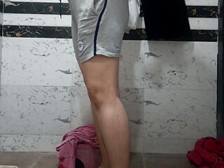 Priya Bhabi Full Open Body Hot Exercise in Bathroom