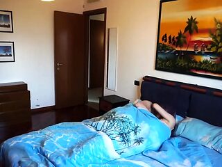 Crazy femdom girls dominate man's cock and balls