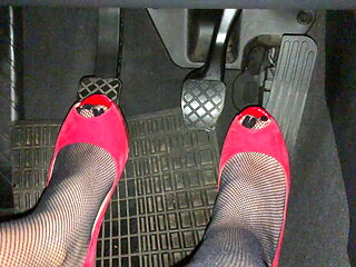 Giada Fishnet Heels Outdoor and Pedal Pumping