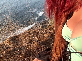 Artemisia Love hot solo big boobs fetish in the nature with a stunning view