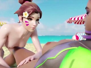 DVa gets hands-on with Sombra in a steamy comic scene