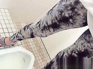 Japanese ladies secretly taped peeing in a bar restroom