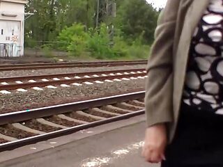 Old German woman in stockings gets pounded by a firm pecker