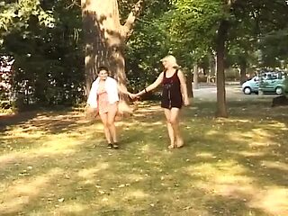 French lesbians enjoy some forest fun